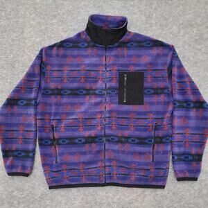 Asos Design Aztec Jacket Mens Medium Purple Black Oversized Southwest Fleece